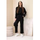 Moteriškas juodas komplektas su juostelėmis Ambi