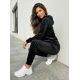 Moteriškas juodos spalvos veliūrinis kostiumas Moteriški komplektai