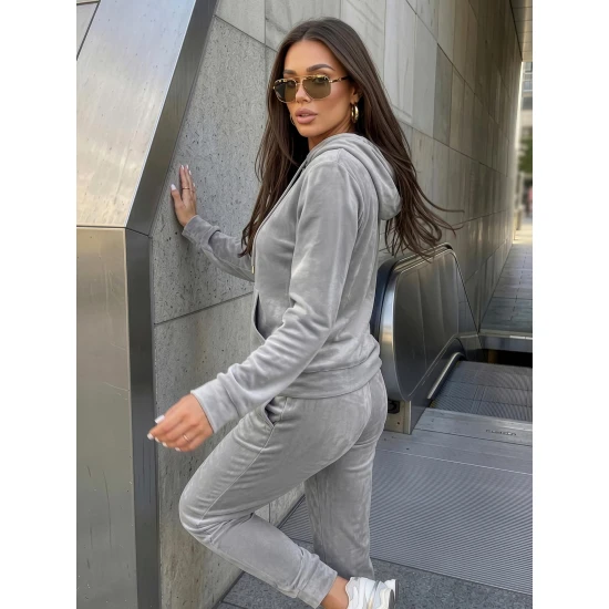 Pilkas veliūrinis komplektas Peril