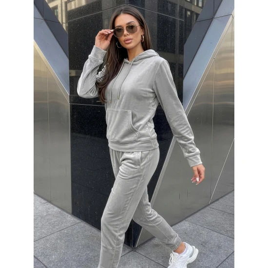 Pilkas veliūrinis komplektas Peril