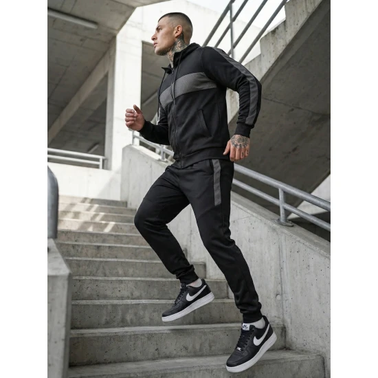 Juodas sportinis komplektas Holand Sportiniai kostiumai