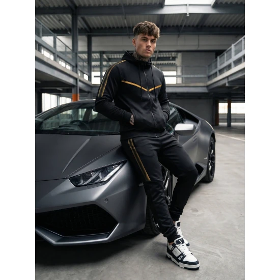 Juodas spalvos vyriškas sportinis komplektas Ronex JS/C8117