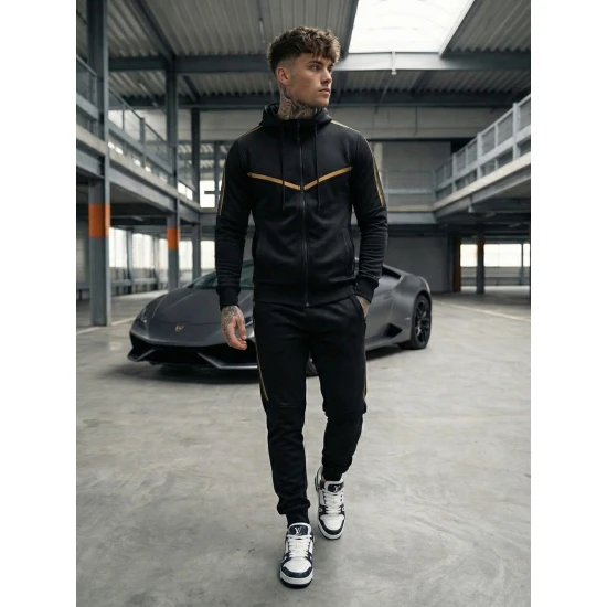 Juodas spalvos vyriškas sportinis komplektas Ronex JS/C8117