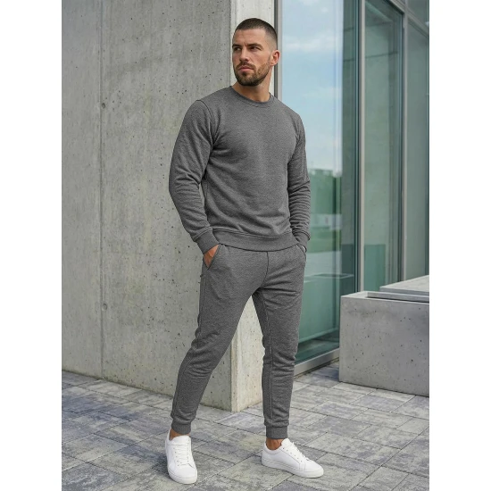 Tamsiai pilkas vyriškas sportinis kostiumas Dynoro Sportiniai kostiumai