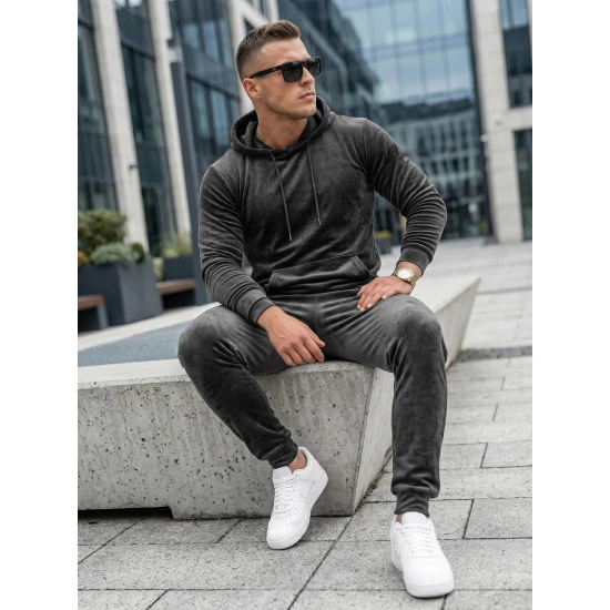 Pilkas vyriškas veliūrinis komplektas Rolos