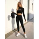 Moteriškas juodas dviejų dalių komplektas Sara Moteriški komplektai