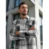 Vyriški balti/juodi flaneliniai marškiniai Cory Marškiniai