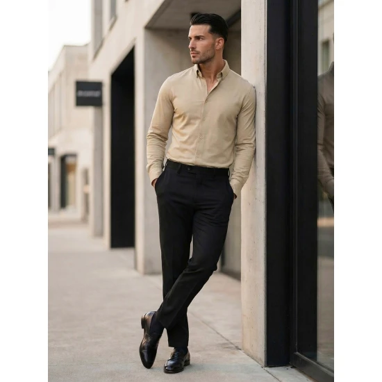 Vyriški rusvi marškiniai Top Marškiniai