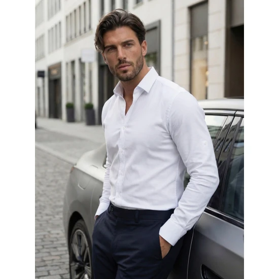Vyriški balti marškiniai Top Marškiniai