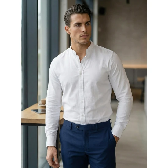Balti elegantiški marškiniai Milet Marškiniai