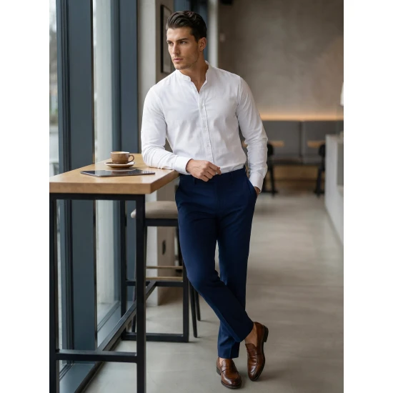 Balti elegantiški marškiniai Milet Marškiniai