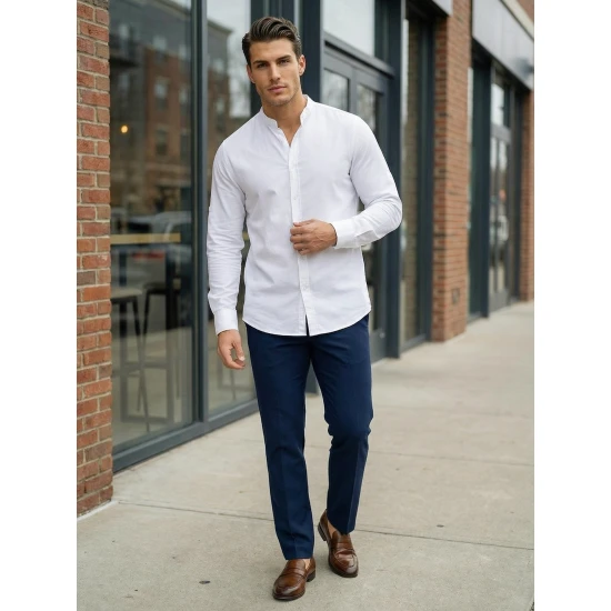 Balti elegantiški marškiniai Milet Marškiniai
