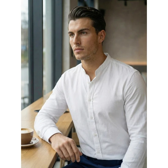 Balti elegantiški marškiniai Milet Marškiniai