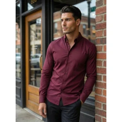 Vyriški bordo marškiniai Top