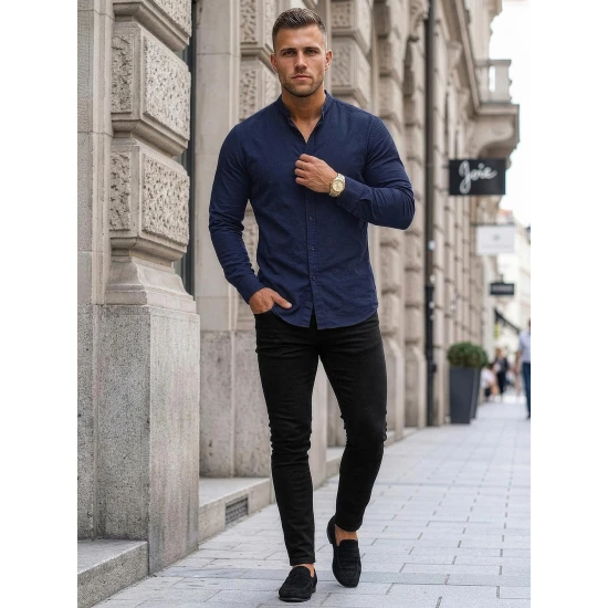 Tamsiai mėlyni marškiniai Eper O/V69