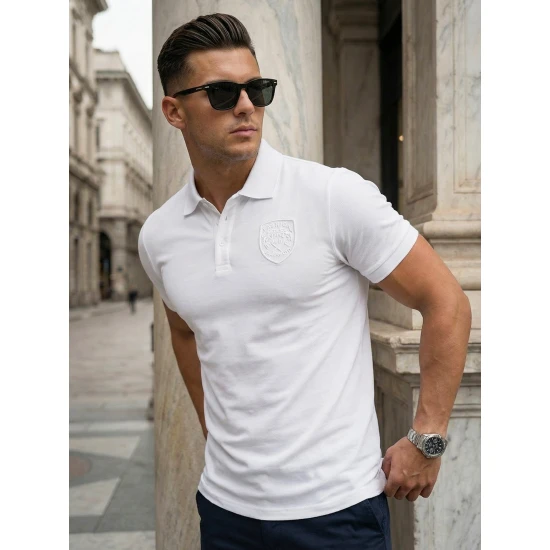 Vyriški balti polo marškinėliai Tice POLO marškinėliai