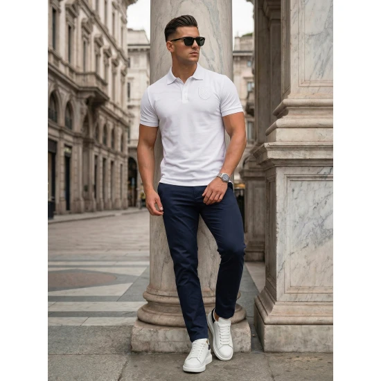 Vyriški balti polo marškinėliai Tice POLO marškinėliai