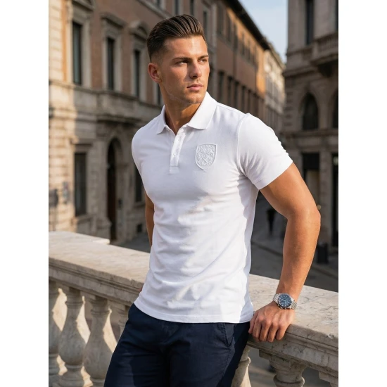 Vyriški balti polo marškinėliai Tice POLO marškinėliai