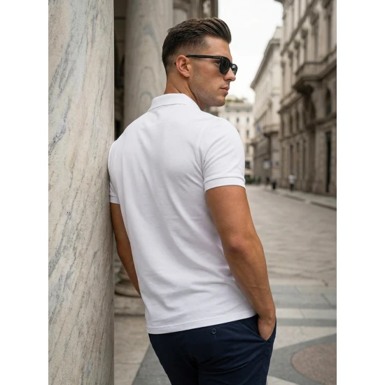 Vyriški balti polo marškinėliai Tice POLO marškinėliai