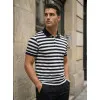 Men’s black striped polo shirt Captain POLO T-shirt