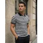 Men’s black striped polo shirt Captain