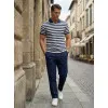 Men’s blue striped polo shirt Captain POLO T-shirt
