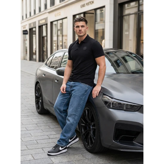 Vyriški juodi polo marškinėliai Tice POLO marškinėliai