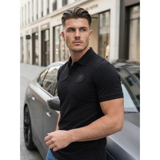 Vyriški juodi polo marškinėliai Tice POLO marškinėliai