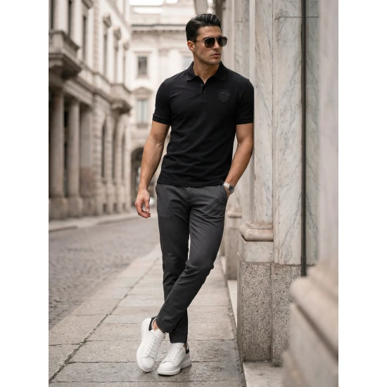 Vyriški juodi polo marškinėliai Tice POLO marškinėliai