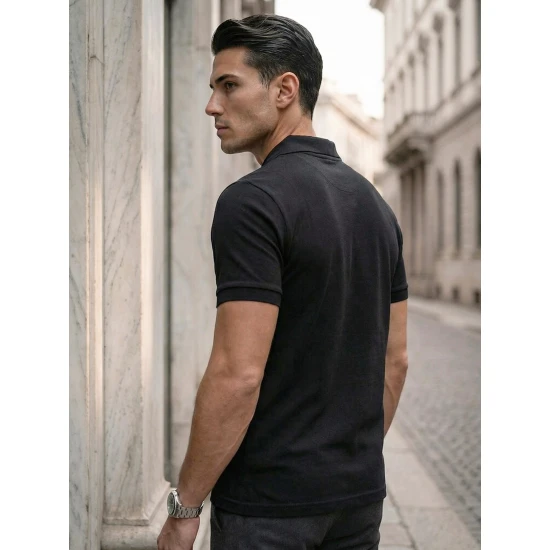 Vyriški juodi polo marškinėliai Tice POLO marškinėliai