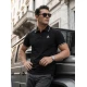 Vyriški juodi polo marškinėliai Skull