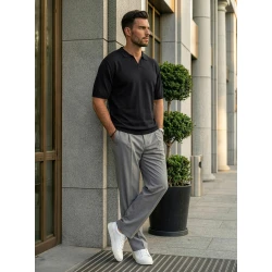 Vyriški juodi polo marškinėliai Tyler