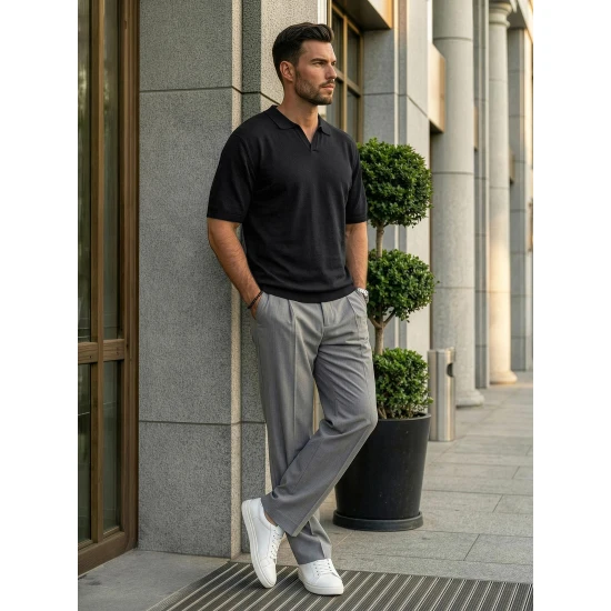 Vyriški juodi polo marškinėliai Tyler POLO marškinėliai