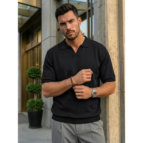 Vyriški juodi polo marškinėliai Tyler POLO marškinėliai