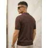 Men's dark brown Vibe polo shirt POLO T-shirt
