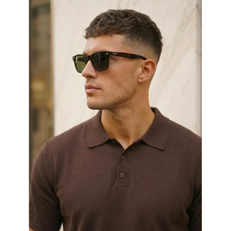 Men's dark brown Vibe polo shirt POLO T-shirt