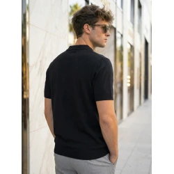 Vyriški juodi polo marškinėliai Vibe