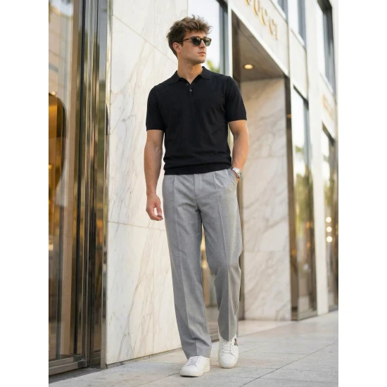 Vyriški juodi polo marškinėliai Vibe POLO marškinėliai