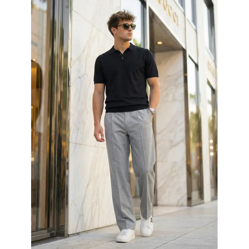 Men's Black Vibe Polo Shirt POLO T-shirt