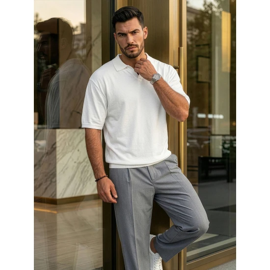 Vyriški balti polo marškinėliai Tyler POLO marškinėliai