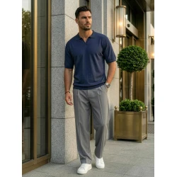 Vyriški tamsiai mėlyni polo marškinėliai Tyler