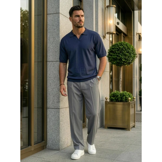 Vyriški tamsiai mėlyni polo marškinėliai Tyler POLO marškinėliai