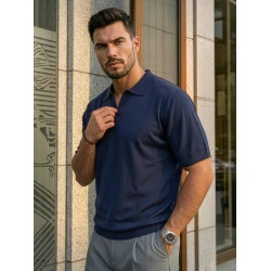 Vyriški tamsiai mėlyni polo marškinėliai Tyler