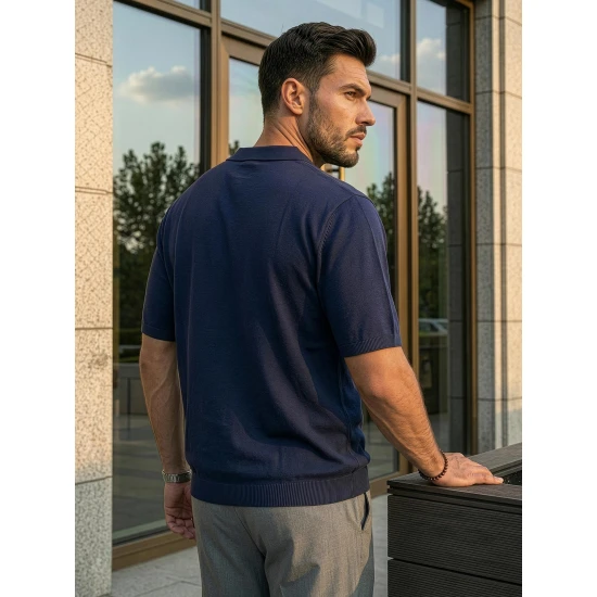 Vyriški tamsiai mėlyni polo marškinėliai Tyler POLO marškinėliai