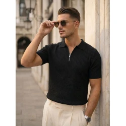 Vyriški juodi polo marškinėliai Fast