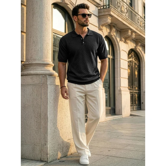 Vyriški juodi polo marškinėliai Style POLO marškinėliai