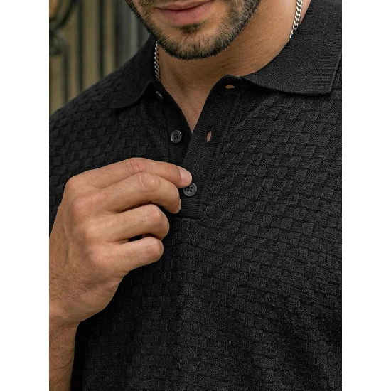 Vyriški juodi polo marškinėliai Style POLO marškinėliai