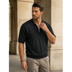 Vyriški juodi polo marškinėliai City