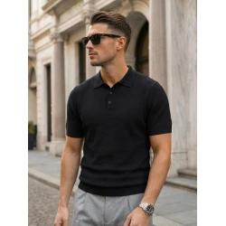 Vyriški juodi polo marškinėliai Street