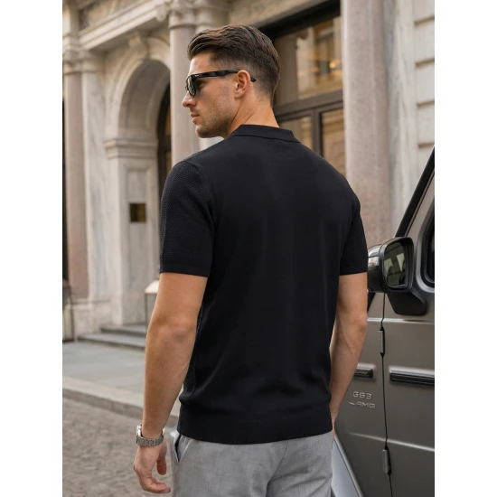 Vyriški juodi polo marškinėliai Street POLO marškinėliai